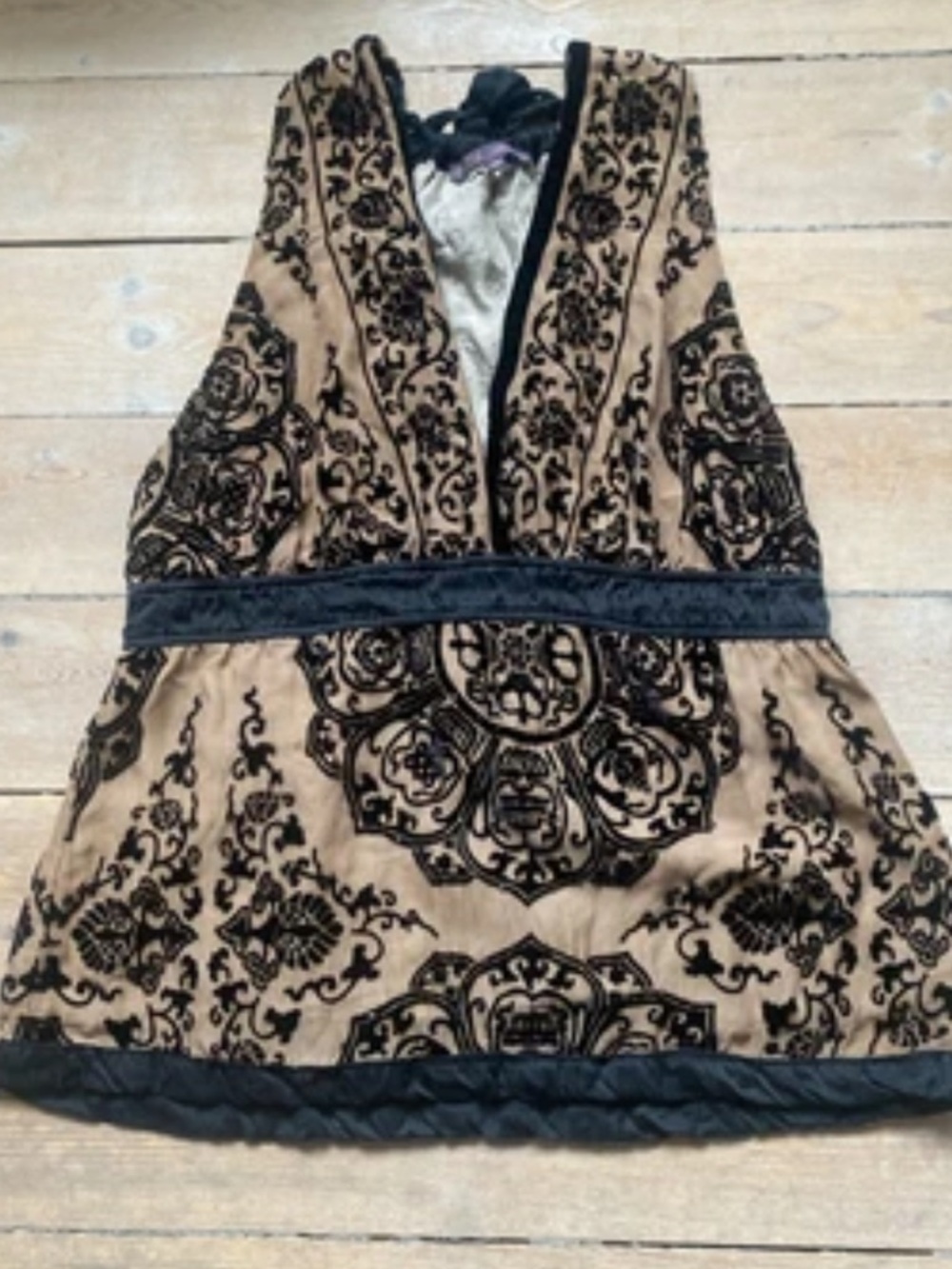 Hale Bob Black and Cream Patterned Dress